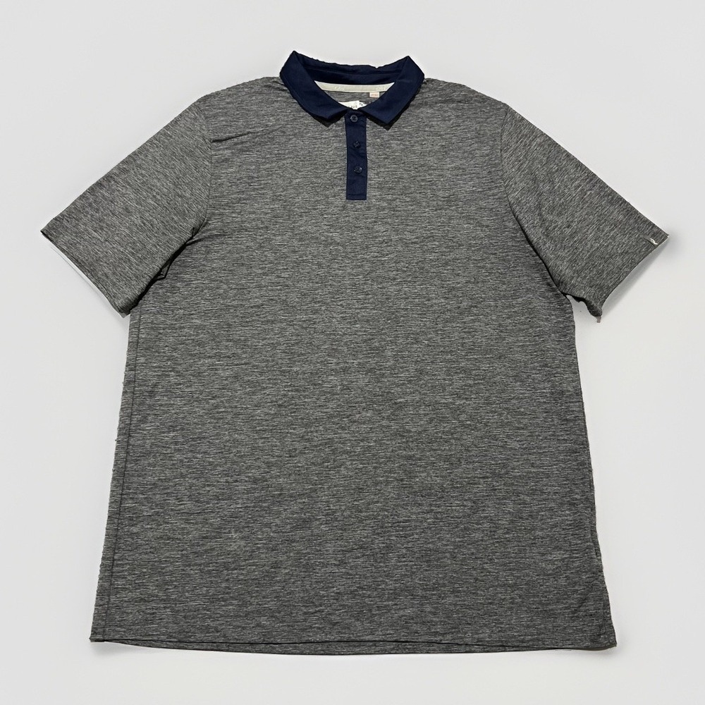 KJUS Mens Heather Gray UPF 50+ Stretch Performance Golf Luca Polo Shirt Size XL
